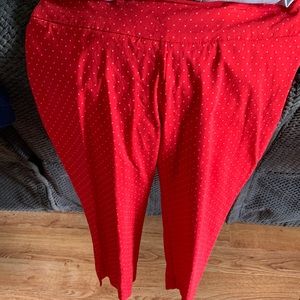Zac & Rachel ankle cut red dress pants w comfy stretch size 12